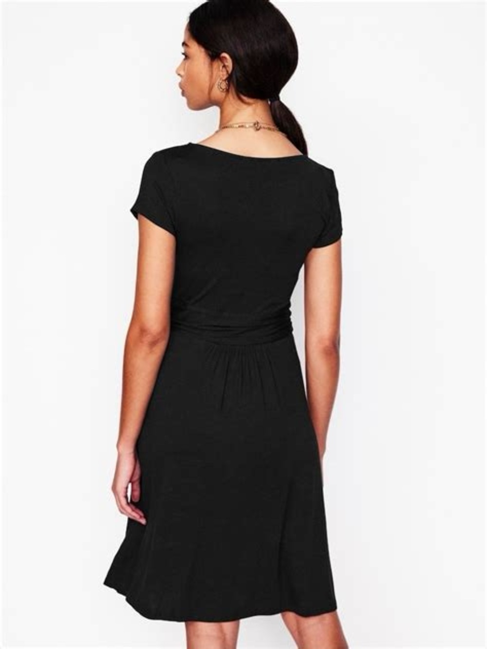 Boden Black Amelie Jersey Midi Dress - Size 10 - Picture 2 of 6